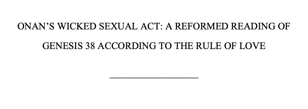 RicheyAlex's tweet photo. My ThM thesis rough draft (first image) and my last term paper (second image) have been submitted! Time to rest for the summer.

The Reformed moral tradition has much to teach us regarding sexual ethics! https://t.co/qr7sImDYvJ