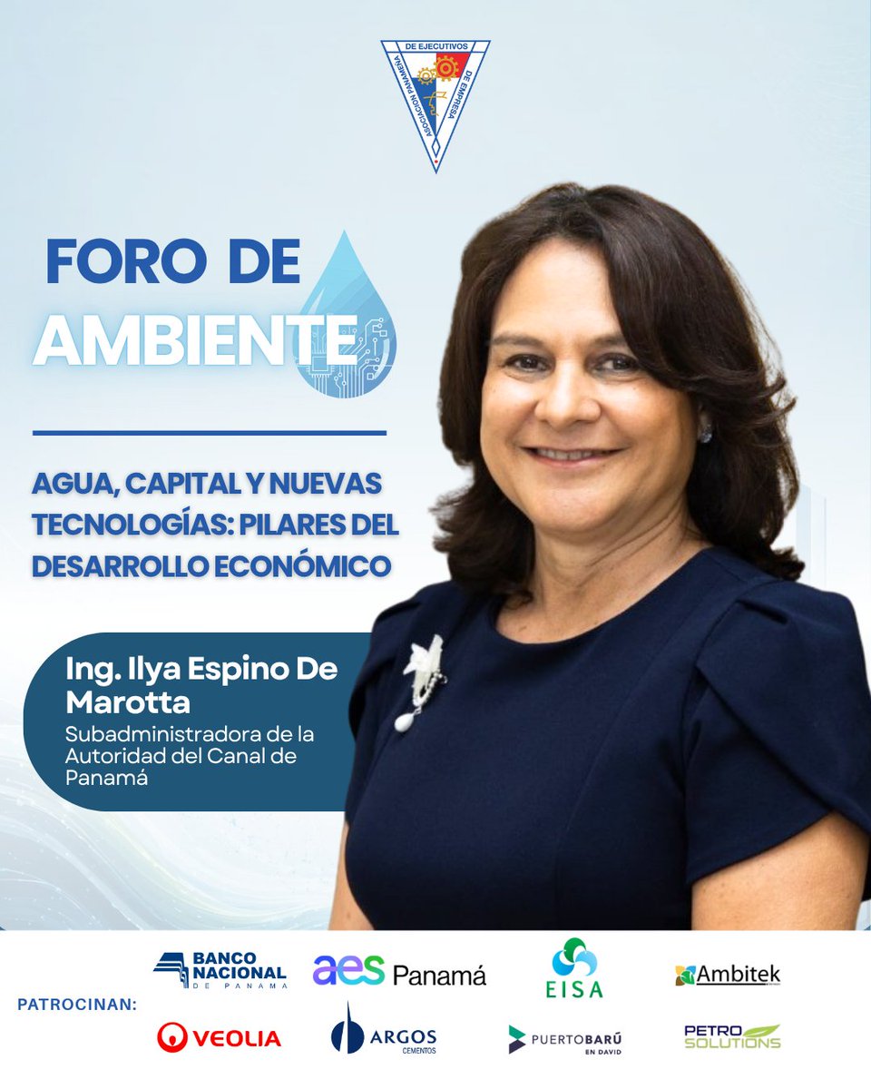 Apedeorg's tweet photo. Foro de Ambiente 2026, donde se abordará el tema de la gestión hídrica en el Canal de Panamá, un elemento clave para la sostenibilidad, la competitividad y el desarrollo económico del país.
📅 4 de junio de 2026
📍 Sede de APEDE, Salón Presidencial
🕗 8:00 a.m. – 1:00 p.m. https://t.co/00El1OfcXJ
