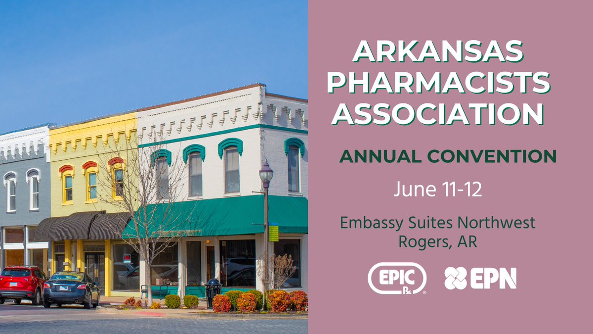 EPICRx's tweet photo. EPIC Rx is heading to Rogers, AR for the @arkpharm    Annual Convention! We are excited to experience the old town charm and our Business Development Rep, Travis is looking forward to sharing the charm of EPIC Rx with you there! #EPICRx #EPICPharmacyNetwork https://t.co/QZu8sQUF4B