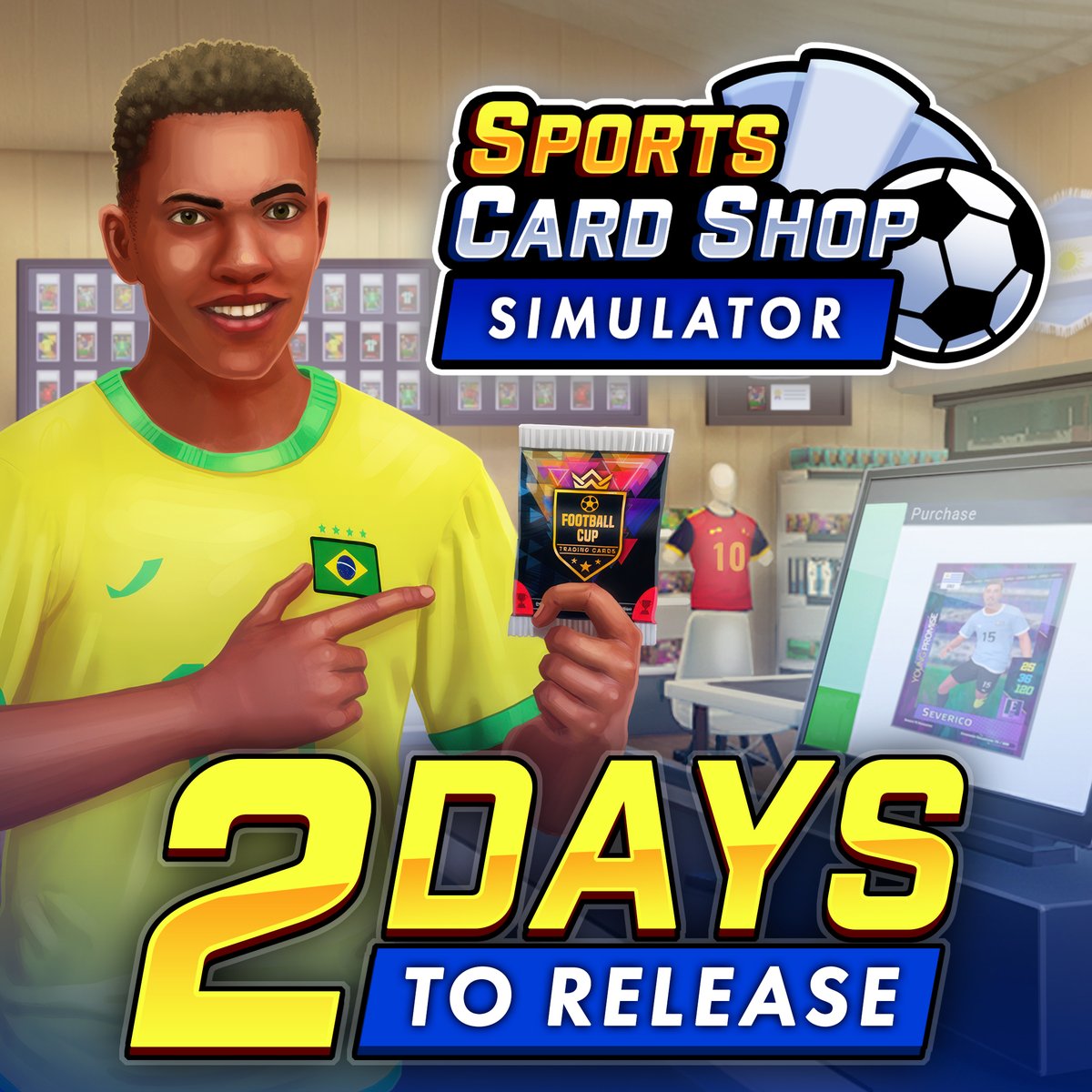 ULTGames's tweet photo. ⚽ Sports Card Shop Simulator hits Steam in just 2 DAYS! 🔥 

🎮 Open packs, chase rare pulls, grade cards, build your dream card shop, and collect 4,000+ cards from 50+ national teams: https://t.co/LwEFtB4GQy

🎁 Don't forget to enter our giveaway for a chance to win a free game key: https://t.co/DWUQ1i2qSz

Who's ready for their first big pull? 👀🏆

#SportsCardShopSimulator #Steam #FootballCards #TradingCards