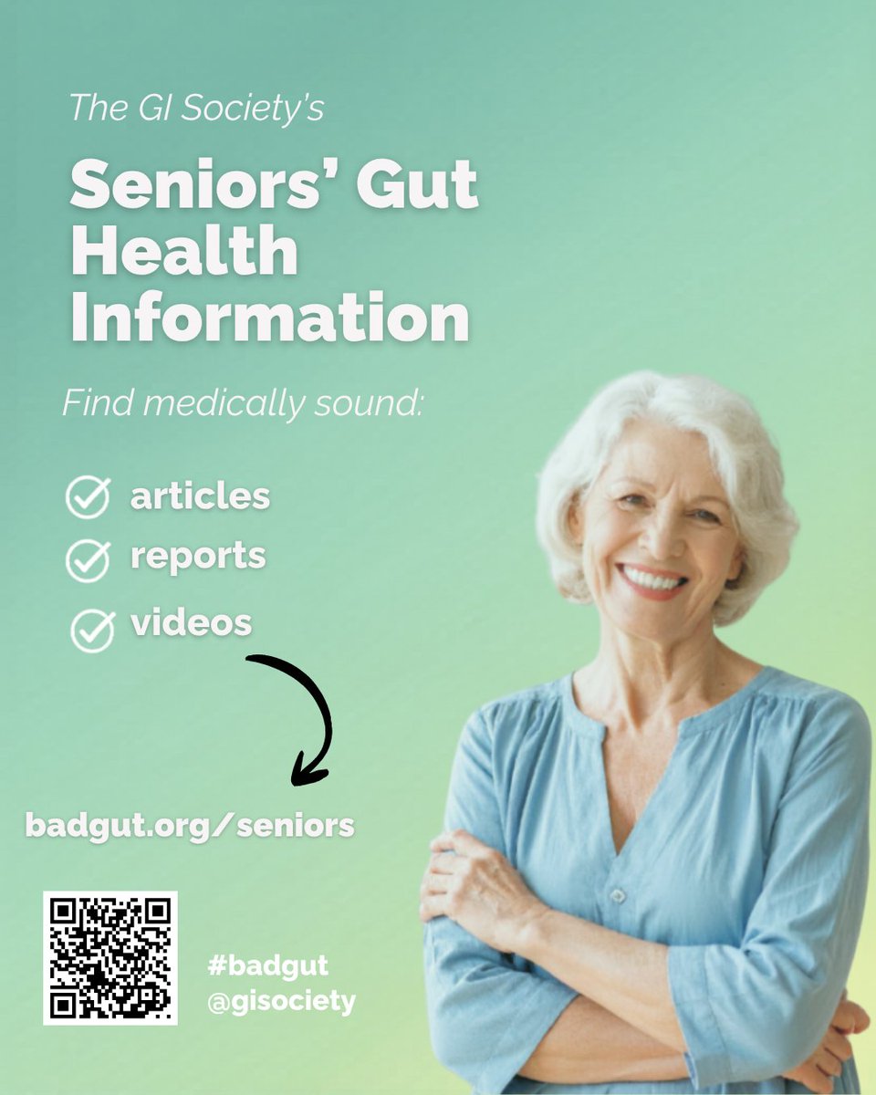 GISociety's tweet photo. It is BC Seniors Week. Check out our NEW seniors' gut health hub, which has a variety of videos, articles, and more! https://t.co/PEZ5V5avGv

#BCSeniorsWeek #GutHealth #badgut https://t.co/WalpMPwu8F