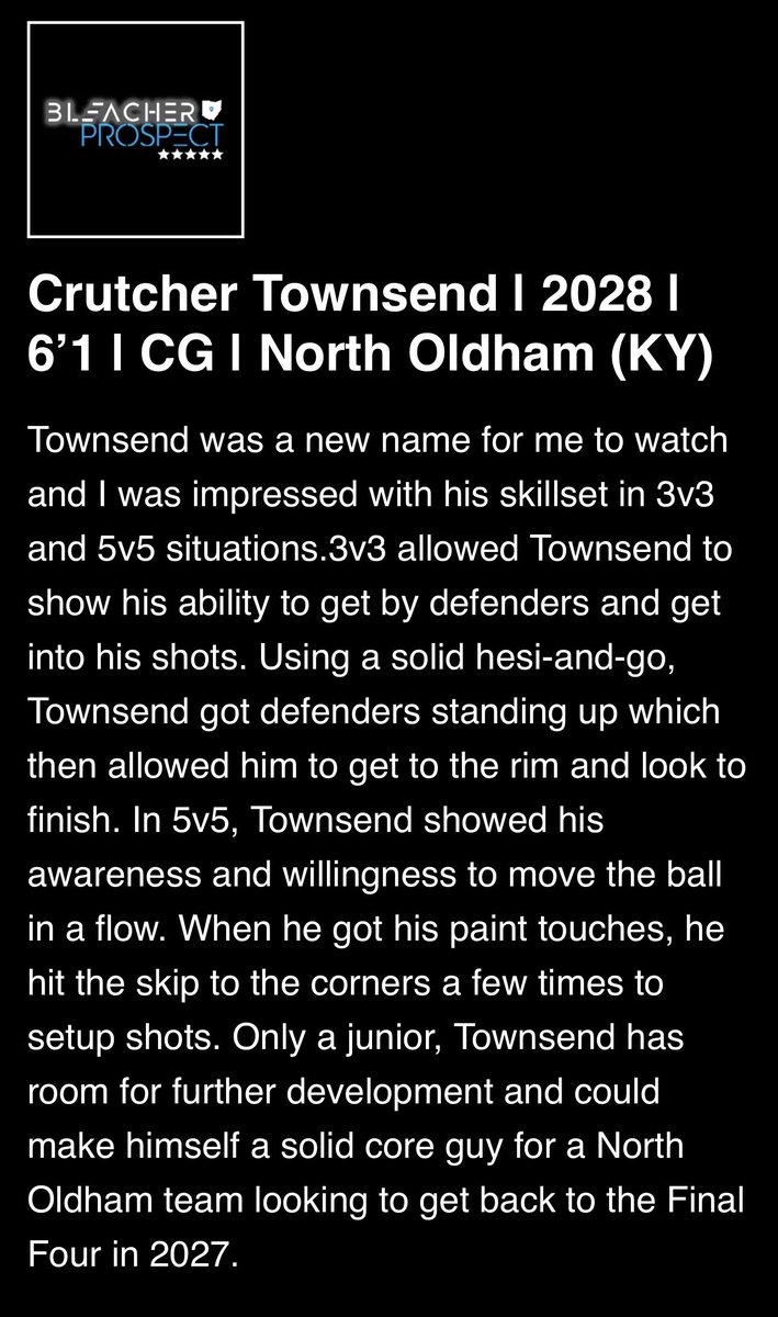 KYINhoopsaau's tweet photo. Crutcher Townsend named a top performer at the Bleacher Prospect Showcase! @BleacherProspec @crutchtownsend @coachflip502 @KYINhoops. Crutch is having a huge summer on the NXTPRO @PRO16League with us 🔵⚪️ https://t.co/FDUc1NMY0k