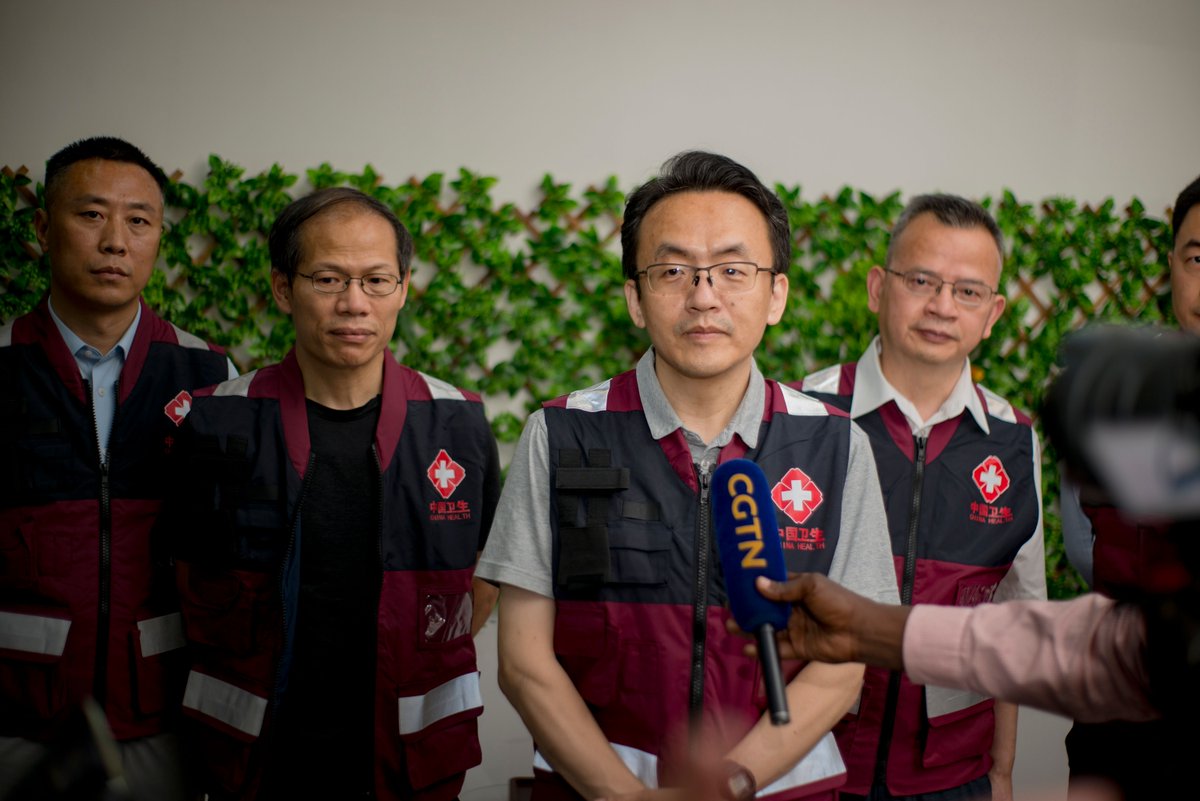 ChinaDaily's tweet photo. A Chinese medical team arrived in Kinshasa, the capital of the Democratic Republic of Congo, on Tuesday for a three-month mission to support the Central African country's response to an Ebola outbreak. https://t.co/9mNyfmyLbD https://t.co/TJsxD8Py9O