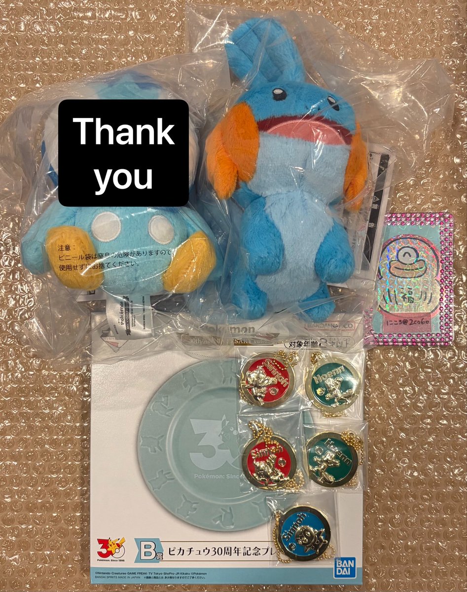 2co6o's tweet photo. 【交換 】一番くじ ポケモンPokémon 30th ANNIVERSARY vol.1 ポケモン アニバーサリー

譲：
B賞 記念プレート
E賞 ミズゴロウ
J賞 ヒコザル キモリ ポッチャマ

求：
D賞 ヒノアラシ
J賞 ヒトカゲ ヒノアラシ

★郵送希望
★J賞↔︎J賞の交換

検索からもお気軽にお声がけくださいませ🙇‍♀️ https://t.co/mTR5BmihJ1