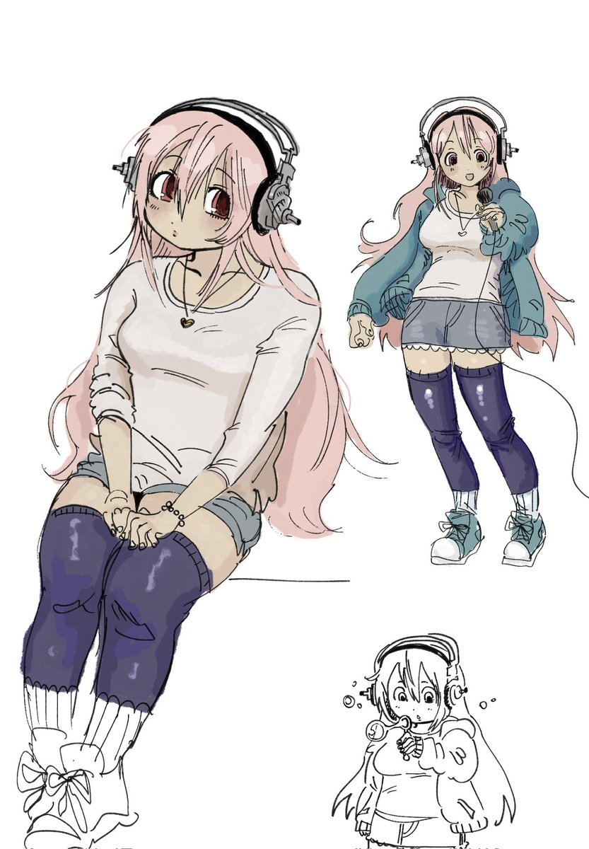 blaubeerie's tweet photo. super sonico doodles https://t.co/AD9fDU0bsG