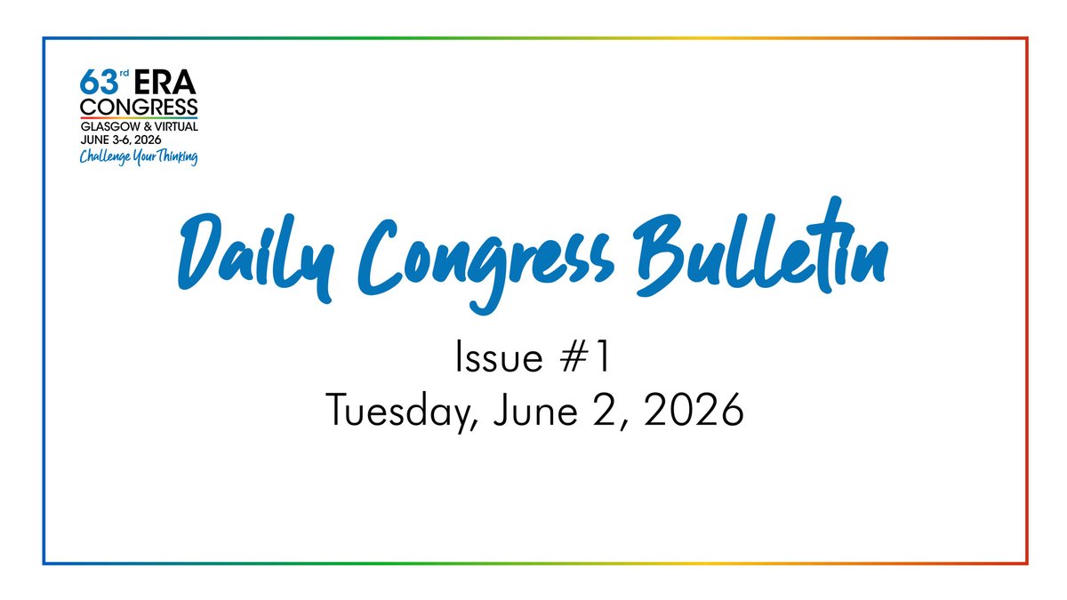 ERAkidney's tweet photo. 📣  ONLY FEW HOURS LEFT TO #ERA26

Read our Daily Congress Bulletin 👉 https://t.co/ROtwCmfiHy https://t.co/MKiMdv8MGs