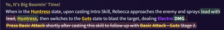Bittexu's tweet photo. Rebecca v3 changes

Idfk what they did here I guess they removed a lot of her weird movement/basic options? Shouldn't matter much it's fluff.
Intro doesn't chain to Basic 2 anymore
S6 added anti skill issue https://t.co/8HVzwKLPtb