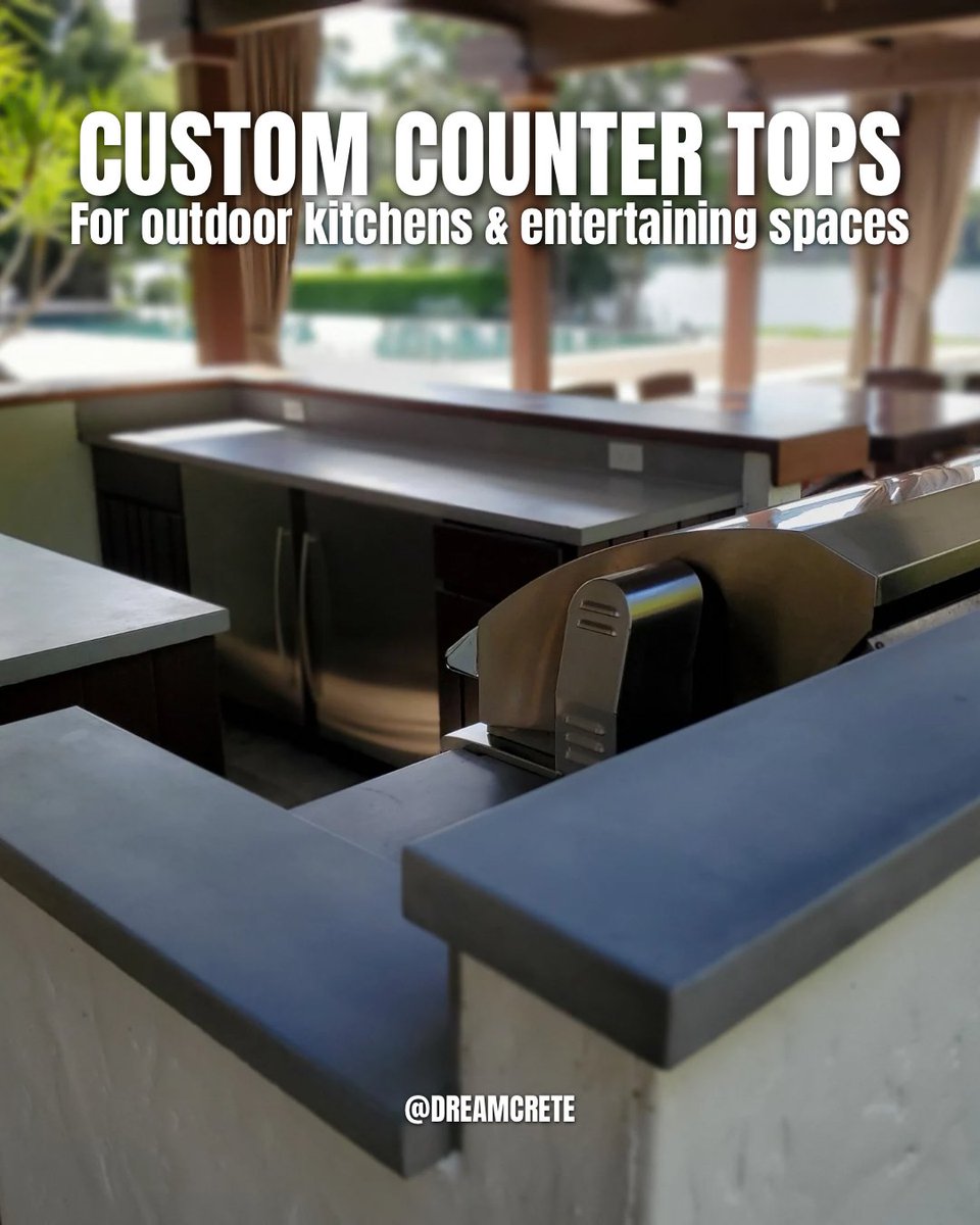 DreamCreteCC's tweet photo. Our custom concrete countertops combine durability, functionality, and a clean, modern finish perfect for outdoor kitchens, grill stations, bars, and entertaining spaces.
 #OutdoorKitchen #ConcreteCountertops #CustomCountertops #OutdoorLiving https://t.co/mdnt16SKfv
