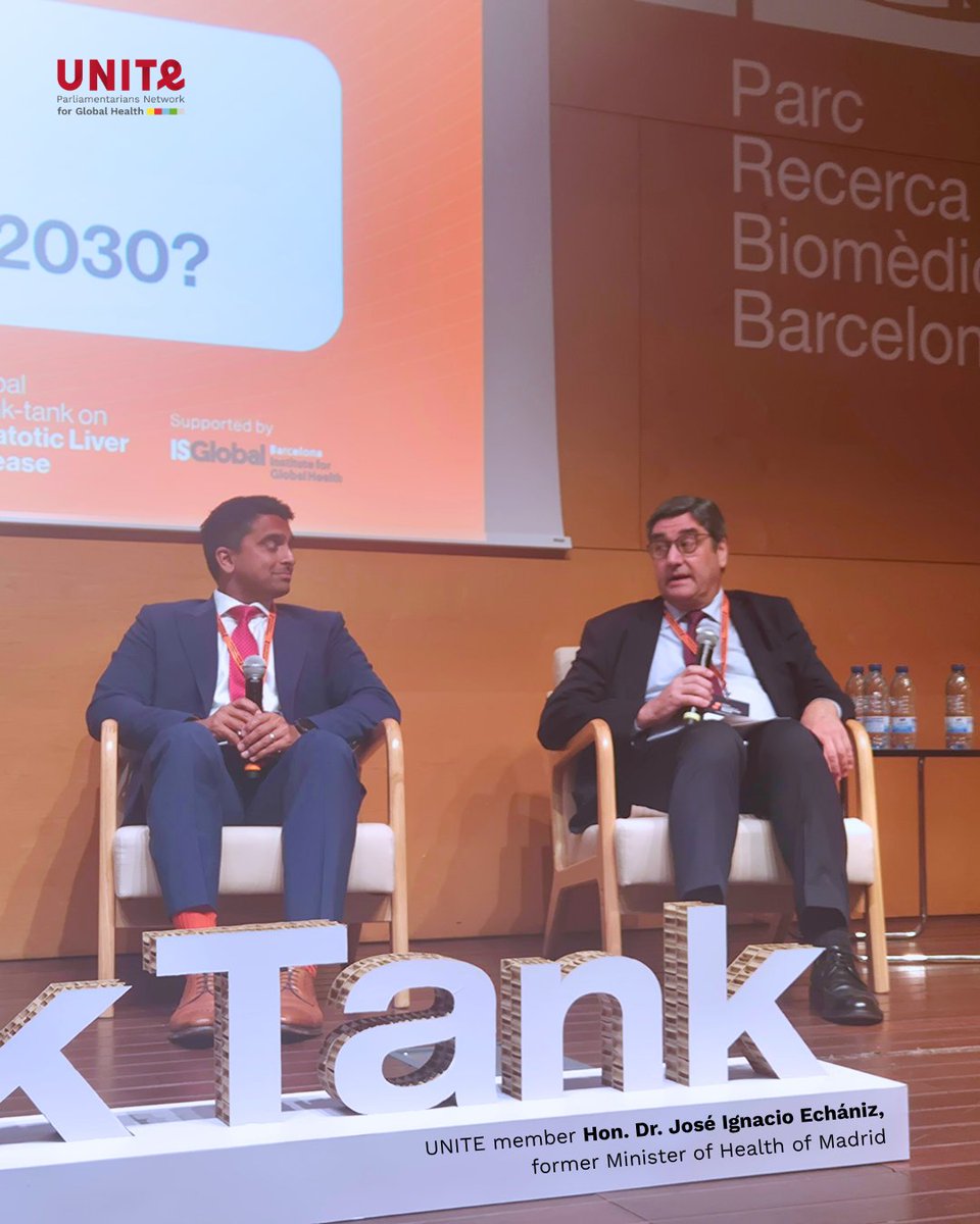 UNITE_MPNetwork's tweet photo. Just days after the #WHA79 adopted its first-ever resolution on Steatotic Liver Disease, UNITE member Hon. Dr. José Ignacio Echániz, former Minister of Health of Madrid, addressed the floor at the Global Think Tank on Steatotic Liver Disease hosted by @ISGLOBALorg in Barcelona. https://t.co/uK61zbIwHE