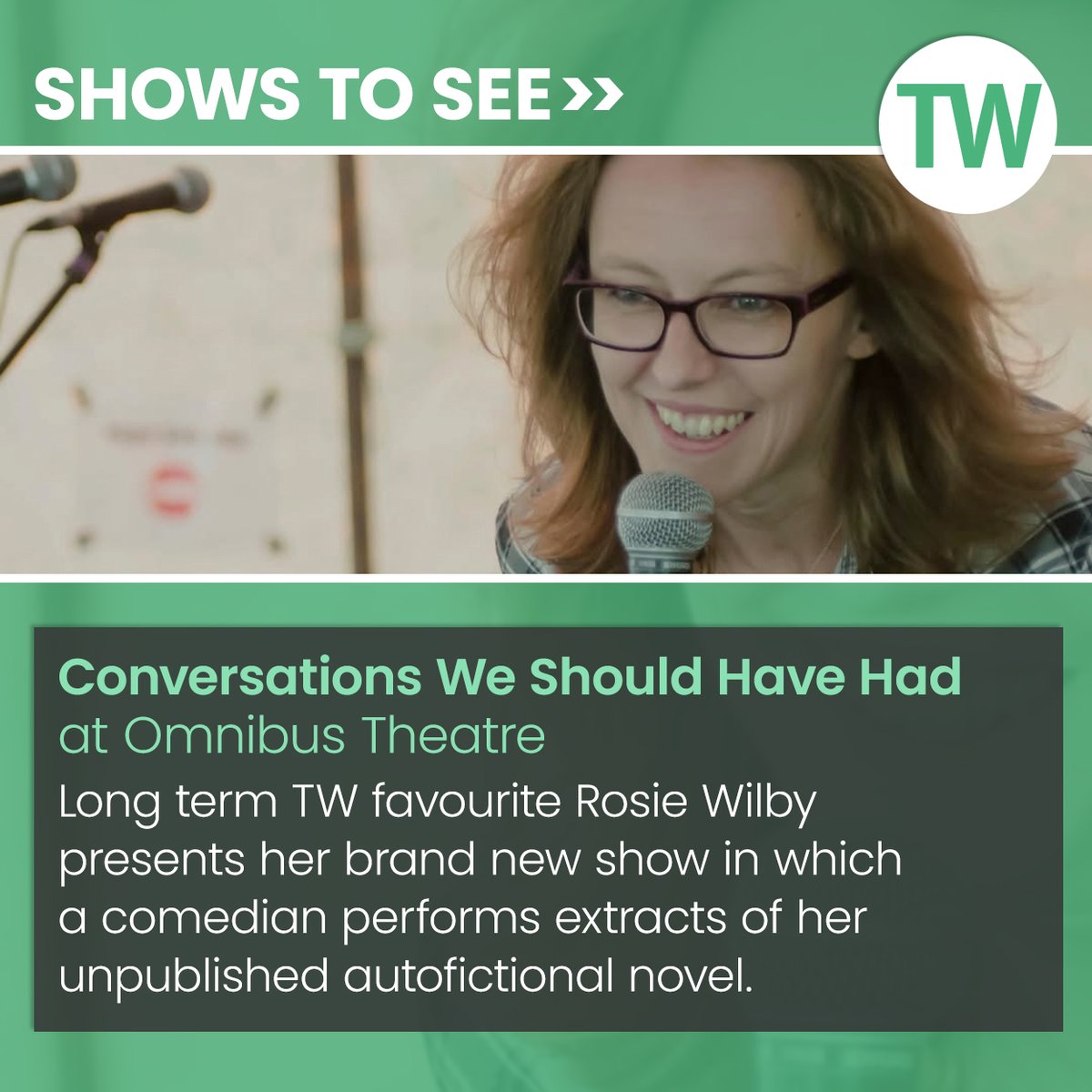 ThreeWeeks's tweet photo. Among our recommended shows to see in London this week: 'Conversations We Should Have Had' at Omnibus Theatre on 3 Jun.   

Get more show tips here: https://t.co/iPJRY2ZObe

@OmnibusTheatre https://t.co/hvGszM4YgZ