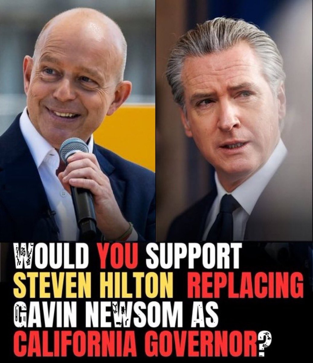 Ivy0055's tweet photo. Do you support Steven Hilton replacing Gavin Newsom as Governor of California????

YES 👍

or 

NO👎 https://t.co/K302d1drq3