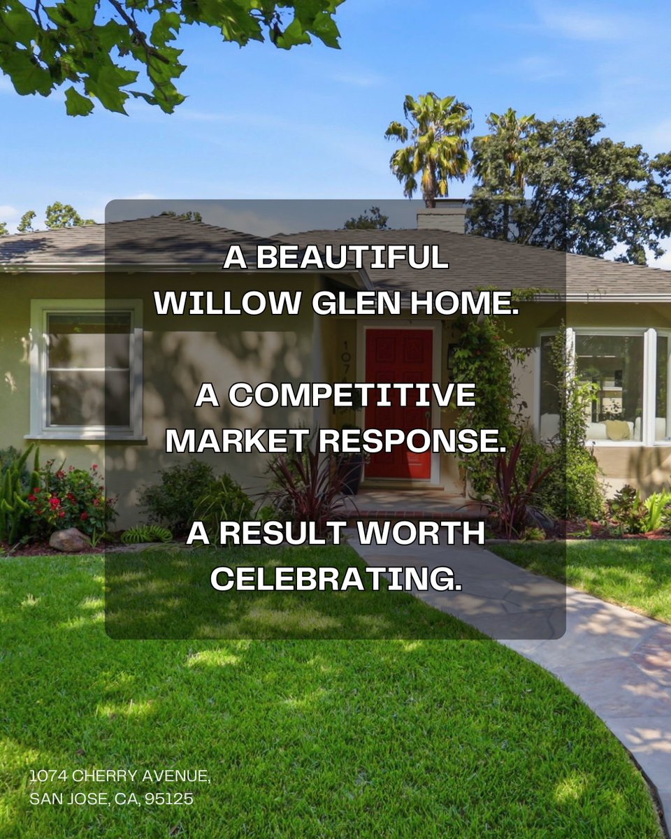 LRGridley's tweet photo. Just sold in Willow Glen.

1074 Cherry Ave

7 days on the market
7 competitive offers
Sold $304,000 over asking

The right prep, pricing, marketing, and negotiation can make all the difference.

#WillowGlen #SanJoseRealEstate #JustSold https://t.co/cmWlU8xeOK