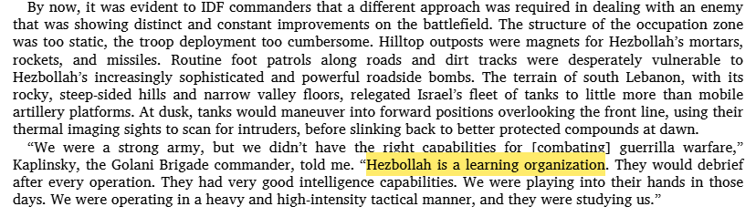 tom_d_'s tweet photo. "Hezbollah is a learning organisation" - this passage concerns the mid-1990s. Still true. https://t.co/wuI0Rp8En1