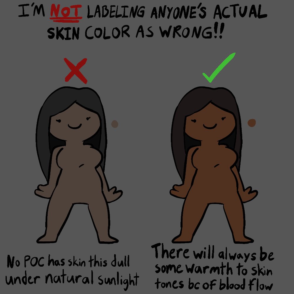 friedPeeP's tweet photo. So I went back and touched on a few things and adjusted some colors to better convey my view on coloring darker skin as a person of color myself.

I know this isn’t the most in-depth guide, but it’s something. https://t.co/7Z4WrhG4xQ