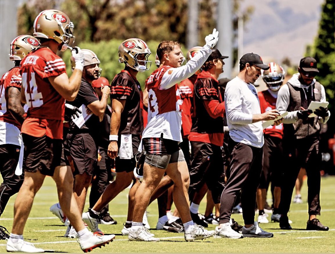 Coach_Yac's tweet photo. The keys to the 49ers making a deep playoff run this season

1. The offensive line will have to hold up against stout defensive lines
2. The safeties will have to clean up the missed tackles & be better in coverage (if possible)
3. Ricky Pearsall will have to stay on the field
4. The Brock Purdy - Mike Evans connection will need to be elite
5. Second year players: Williams, Stout, Collins & West will need to continue develop and be key contributors
6. The team will need to be relatively healthy
7. Lean a little less on Christian McCaffrey & get Black & James involved 
8. Need rookies Stribling, Black & Height to be impact players this season