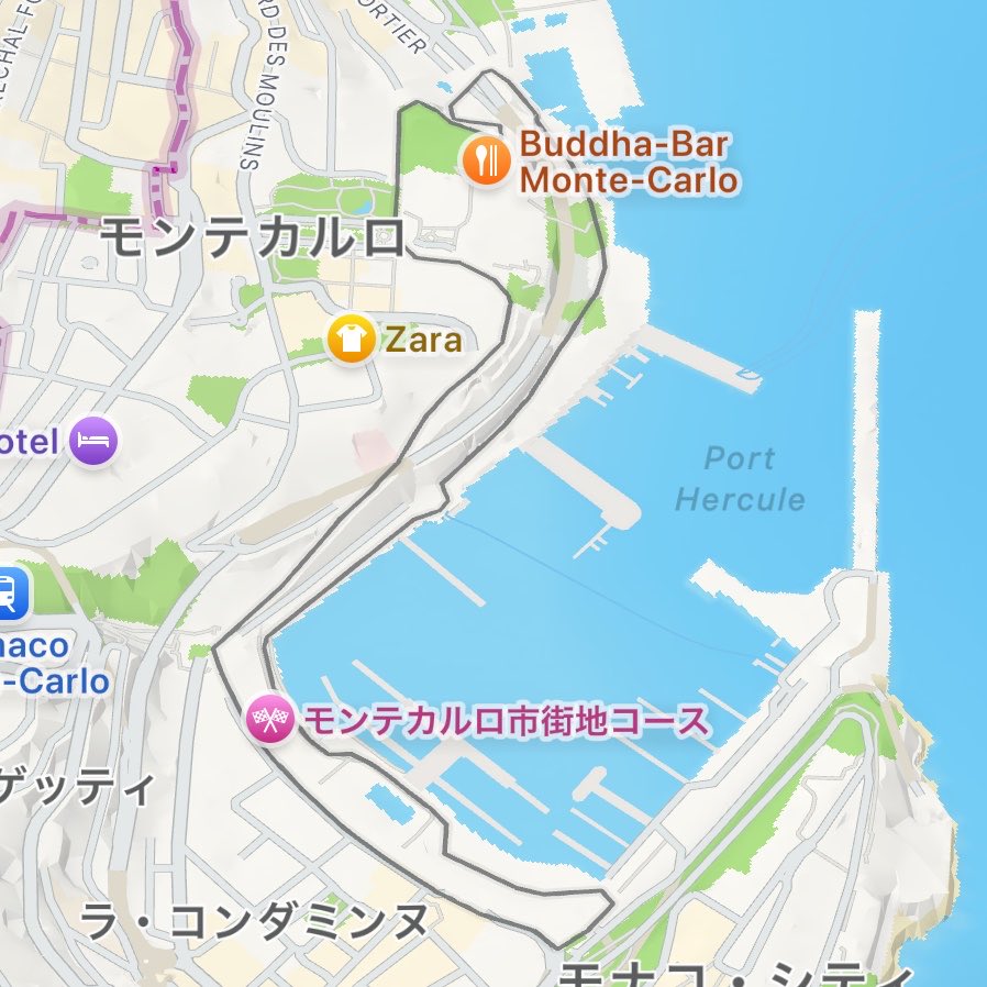 KPULH44's tweet photo. #F1jp
#Apple
Appleの純正マップ
モナコは特別仕様になってます https://t.co/bldRL2Z4SA