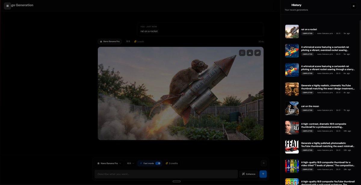 algrow_online's tweet photo. Image generation on Algrow just got cheaper.

Every model now costs 1 credit per image:

Nano Banana 2 - 1 (was 2) 
Nano Banana Pro - 1 (was 3) 
GPT Image 2 - 1 
Seedream 4.5 Edit - 1 (was 2) 
Seedream 5.0 Lite - 1 (was 2)

$10 = 250 credits = 250 images. Any model. 4 cents each. Cheapest on the market.

While we were at it, we rebuilt the whole image studio:
Free prompt enhancer - type "cat in space", click enhance, get a full render-ready prompt.
Fast mode - pay 3 credits, priority queue, sub-30s results.
Chat-style interface - generate and refine in the same thread, like Claude.

Cheaper prices everywhere - website, API, and the MCP in Claude / ChatGPT. 

Generate more, pay less.
Live now on Algrow