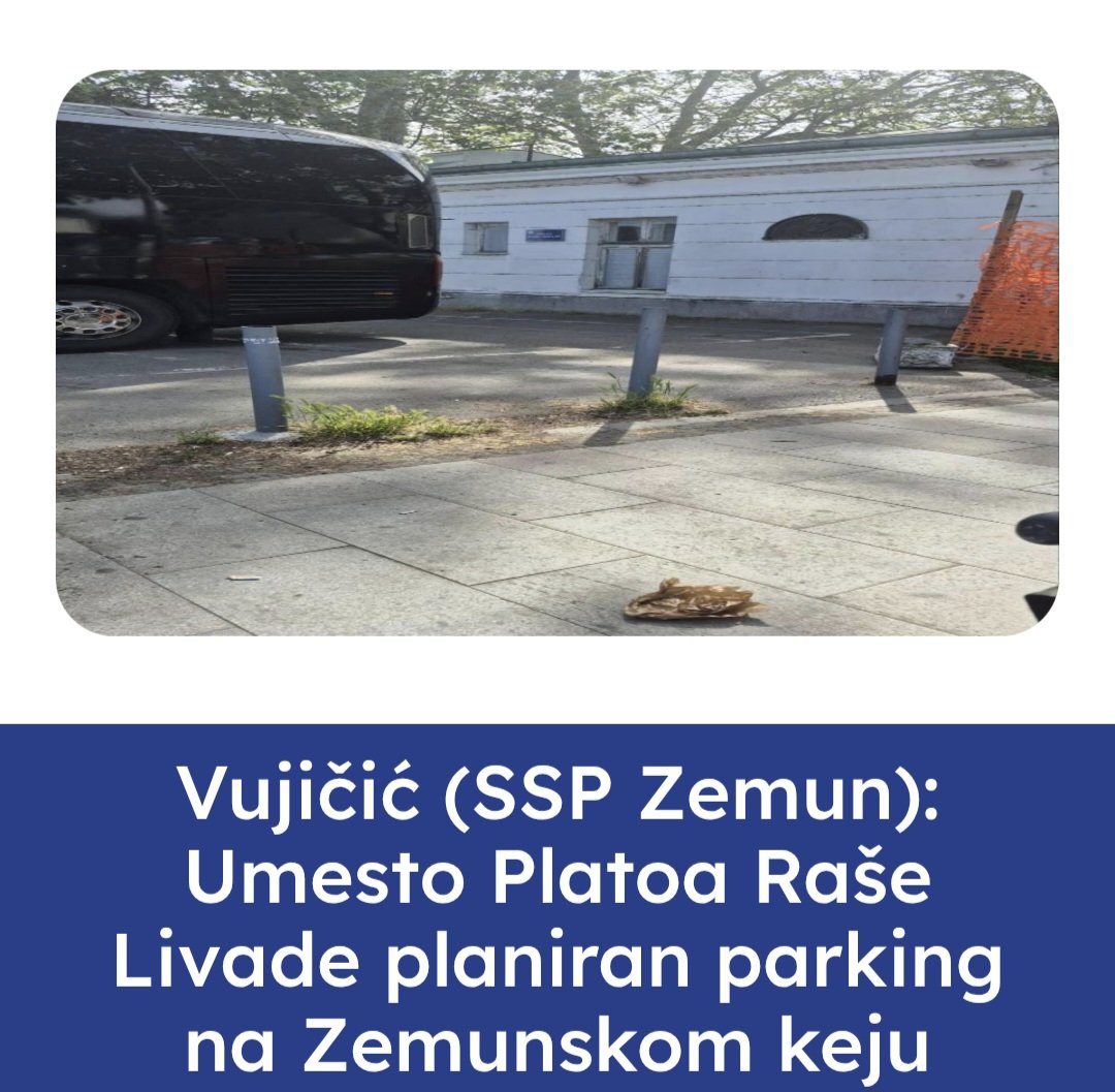 SSPZemun's tweet photo. Umesto Platoa Raše Livade, na najlepšem delu Zemunskog keia, uz samu obalu Dunava, kraj Stare kapetanije- naprednjaci predvideli parking.
To je dokaz radikalske prirode lokalne napredniačke vlasti. https://t.co/W3JDVVBbEo