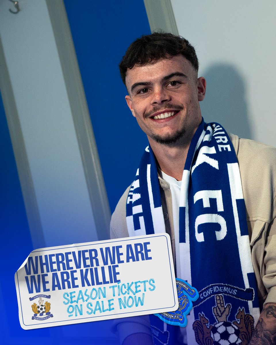 KilmarnockFC's tweet photo. 𝙒𝙝𝙚𝙧𝙚𝙫𝙚𝙧 𝙬𝙚 𝙖𝙧𝙚, 𝙬𝙚 𝙖𝙧𝙚 𝙆𝙞𝙡𝙡𝙞𝙚!

Investing in our future early doors this summer, with Ieuan becoming our first recruit of the window. Join us for what is shaping up to be an exciting time for Killie, both on and off the pitch.

Existing season ticket holders can renew via the link previously sent to their email, while supporters looking to secure a 2026/27 season ticket can do so via the link below.

🎟️https://t.co/CAx0g7QDgo