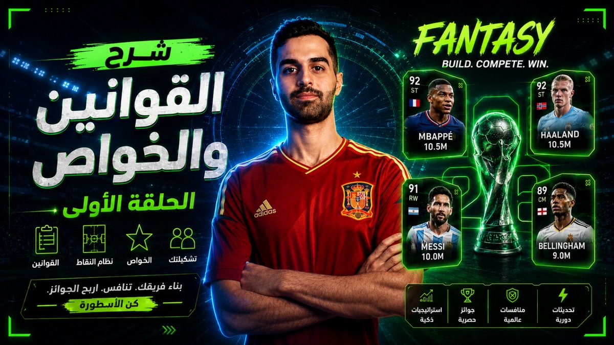 EmJayFantasy's tweet photo. 🚨📽️الحلقة الأولى:
شرح اللعبة .. من الانضمام وحتى الخواص !

📌 ماهي فانتزي كأس العالم ؟
📌 كيفية التسجيل 
📌 قوانين وخواص اللعبة ..

(رابط الحلقة في أول تعليق 👇🏼)
#فانتزي_كأس_العالم https://t.co/oBrzj4rk26