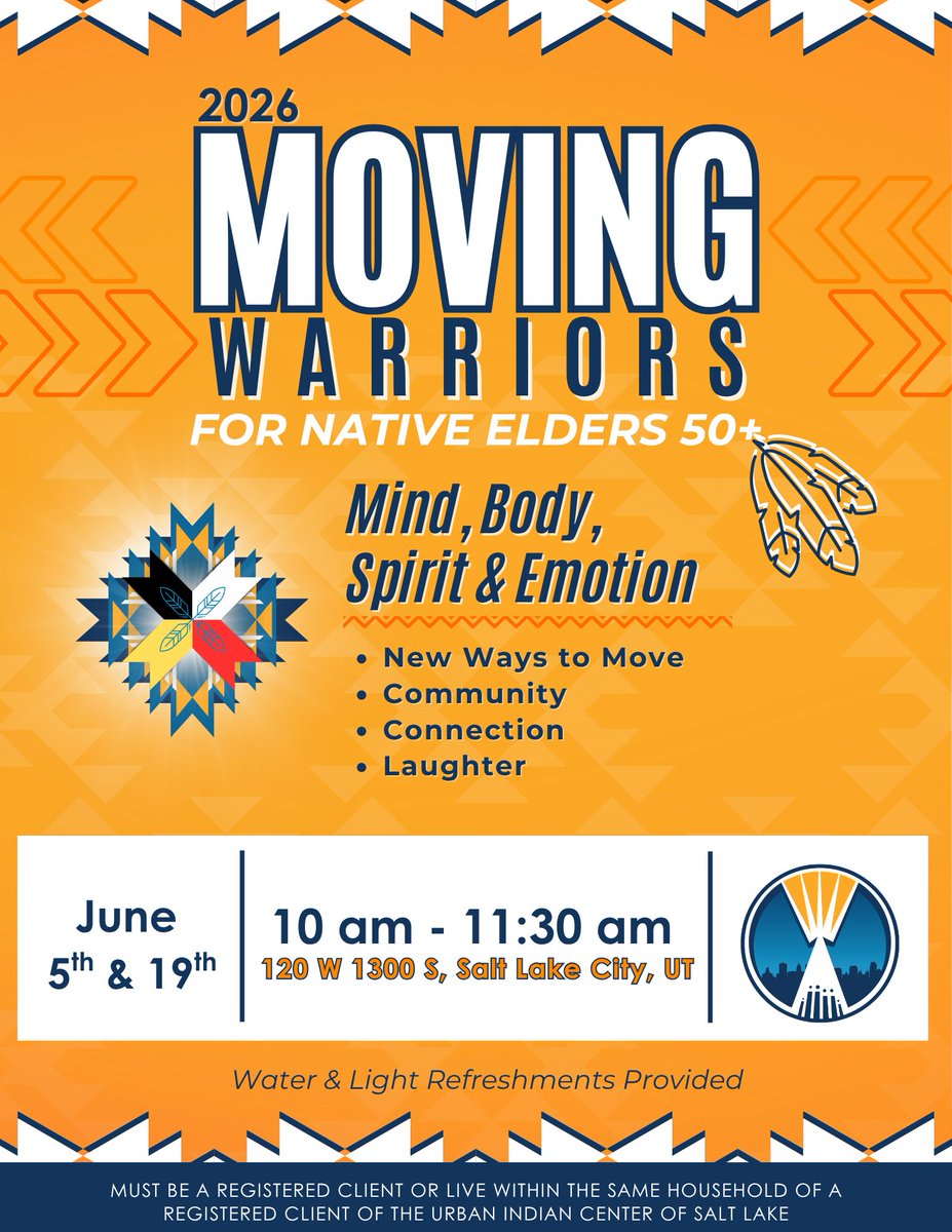 UICSaltLake's tweet photo. Plan ahead, here are all the opportunities taking place this week!

6/3: Intermediate Diné Bizaad (2 classes remaining)
6/3: In The Steps of Our Ancestors
6/4: Medicine Lacrosse (1 class remaining)
6/5: Moving Warriors https://t.co/c4B5TZwBAf