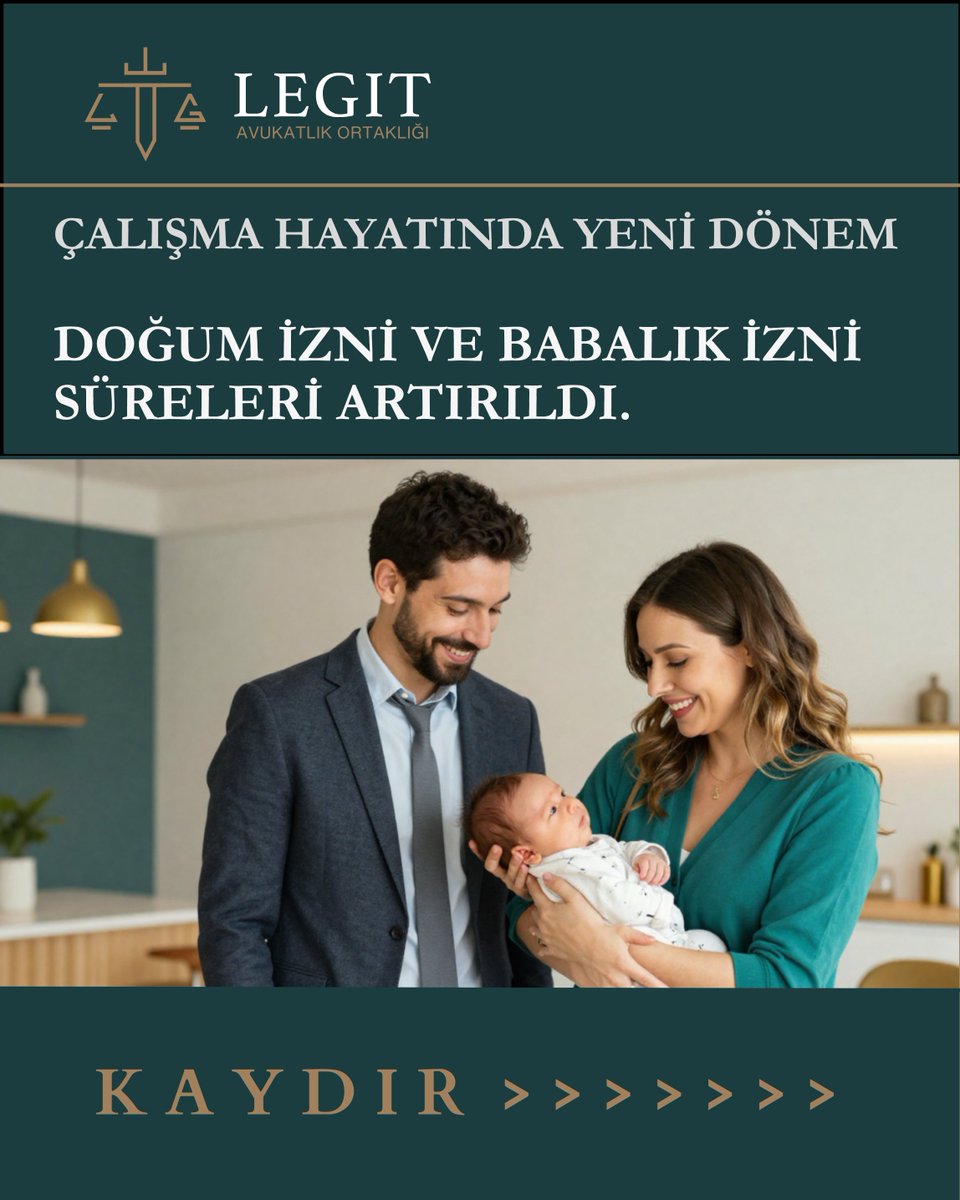 legithukuk's tweet photo. ÇALIŞMA HAYATINDA YENİ DÖNEM
DOĞUM İZNİ VE BABALIK İZNİ SÜRELERİNDE ÖNEMLİ YASAL DEĞİŞİKLİKLER GETİRİLDİ.
👇👇👇 https://t.co/L8W3Iq8Ivk