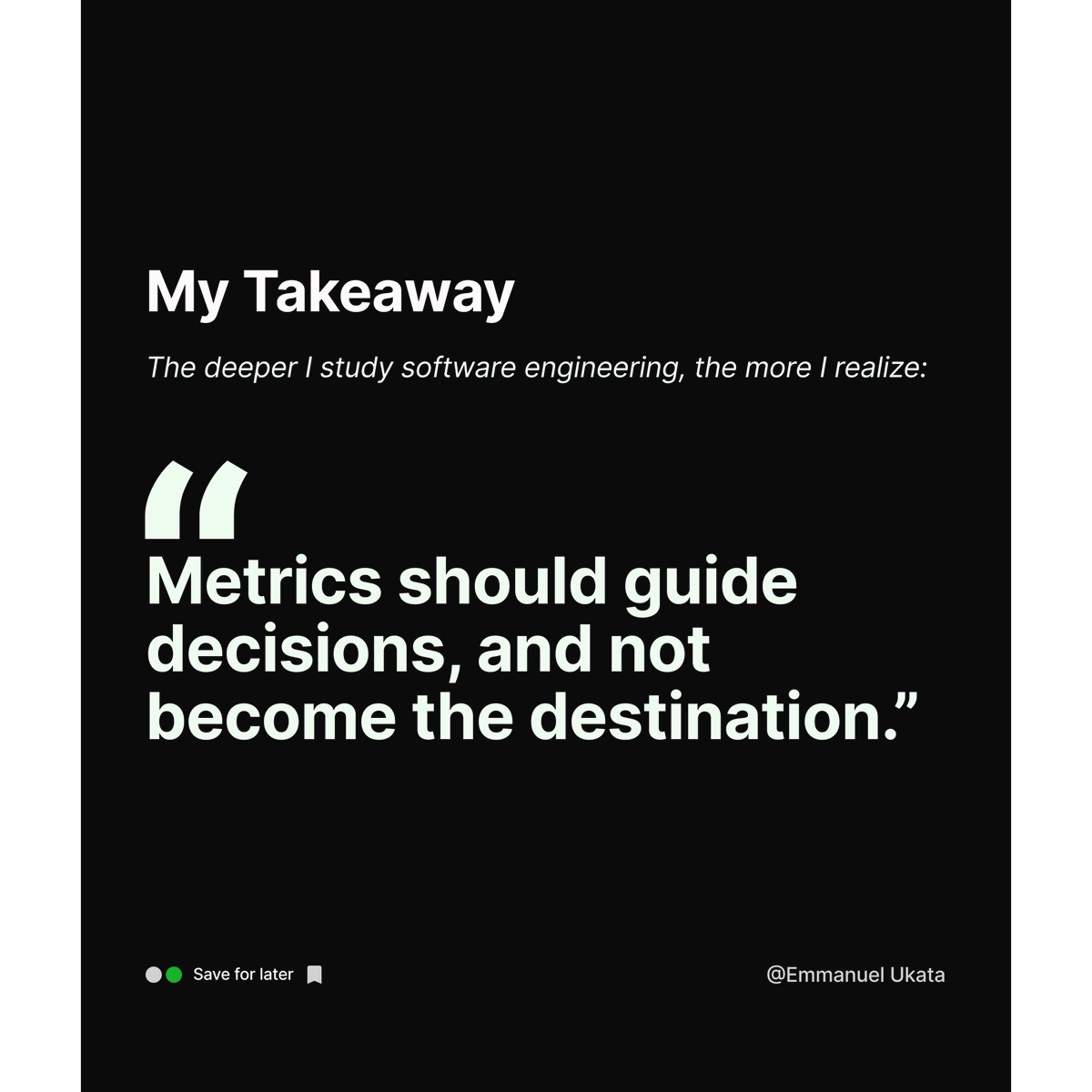 katadevdesign's tweet photo. But the moment people are rewarded for the metric itself, they'll start optimizing the score instead of the outcome. https://t.co/jHIboXjiV4