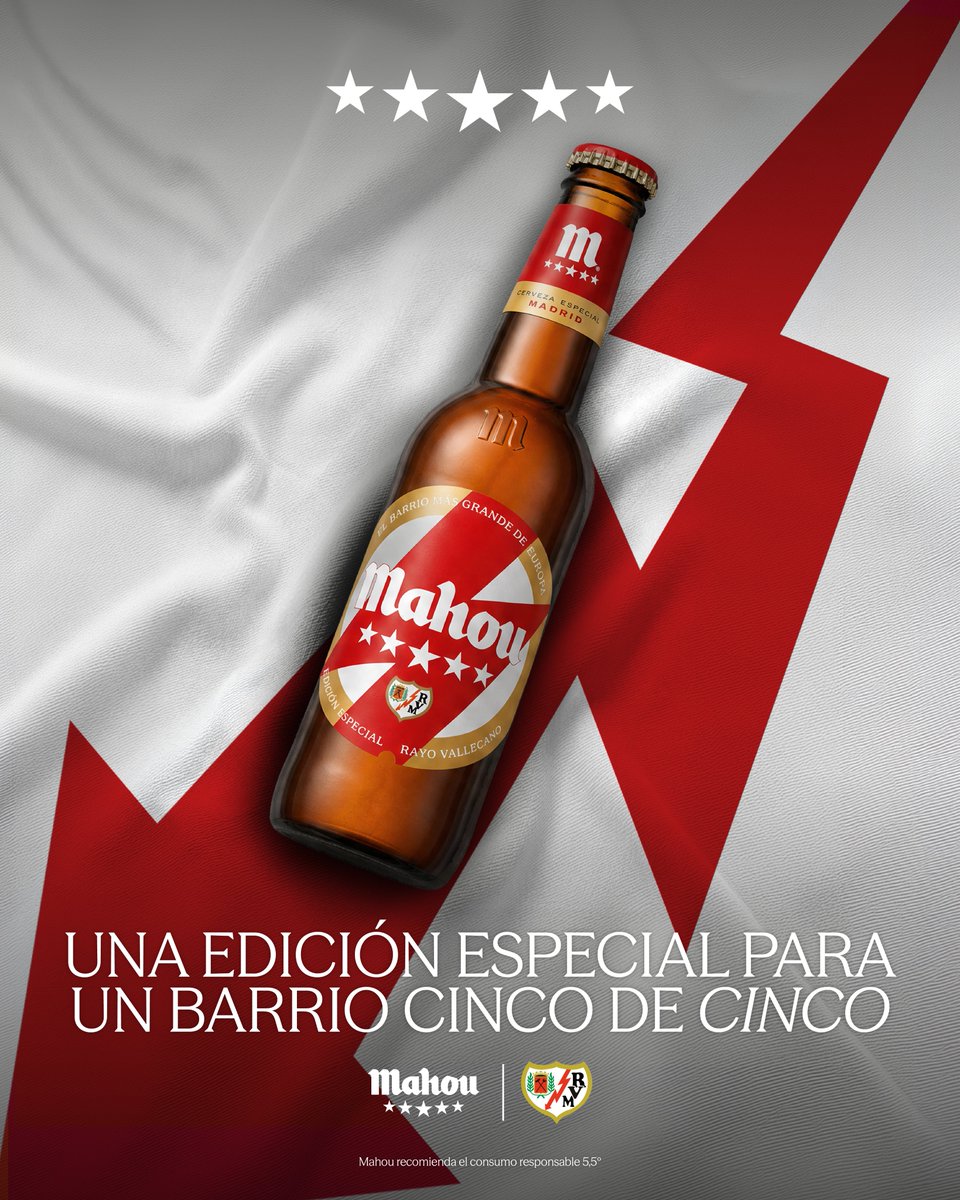MahouSanMiguel's tweet photo. @mahou_es celebra la gran temporada del Rayo Vallecano con una edición especial que ya puedes adquirir en nuestra tienda Mahou San Miguel: https://t.co/7yAtU4z55v https://t.co/GROI7eGQjn