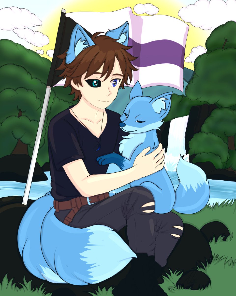 ItsBobbit's tweet photo. Sorry I haven't been that active yall but happy pride month I love all of you! For the ones that don't know im demisexual I can't wait to come back this month! We got big games planned racing games and more!! 

repost of art done by 
@CyNoxturnal https://t.co/bAWItuzFvM