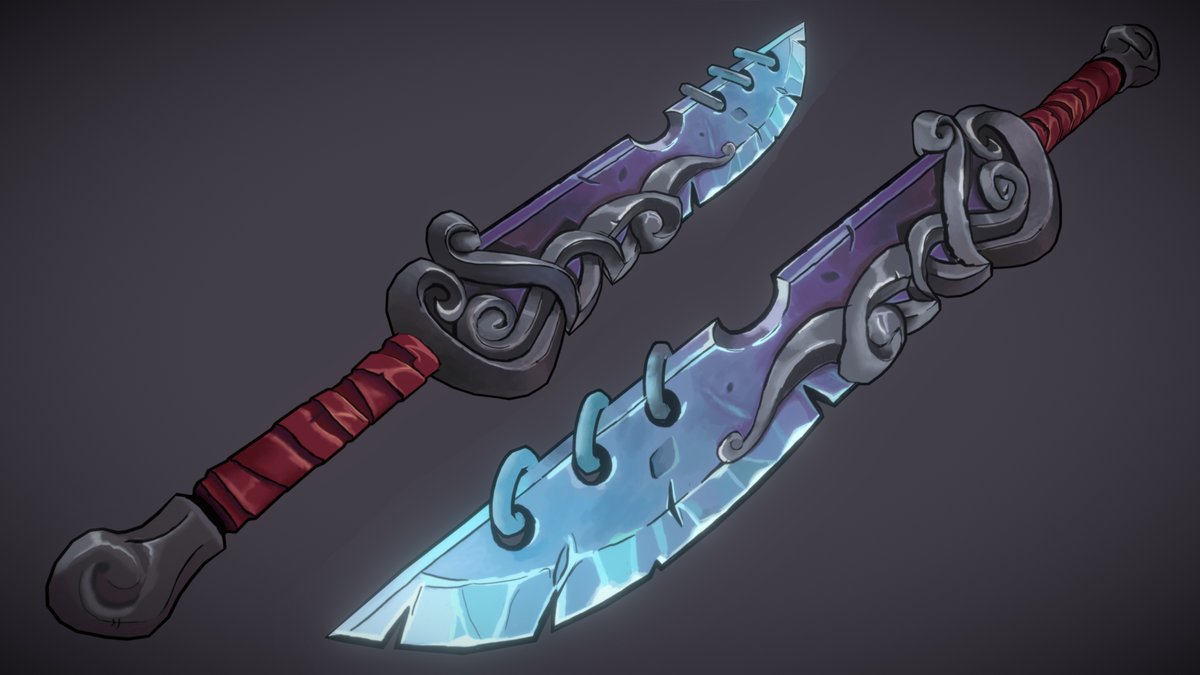OBrien_3D's tweet photo. I modeled this sword in Maya, based on the excellent Chilled Sword concept by Arthur Malagon.

I handpainted the texture in Substance Painter on my PC, and in Wafer on my iPad, no normal map or fancy material stuff.

https://t.co/vXCWIoUVfJ

@sparseal #sword #gameart #wafer https://t.co/V8S7hNev5j