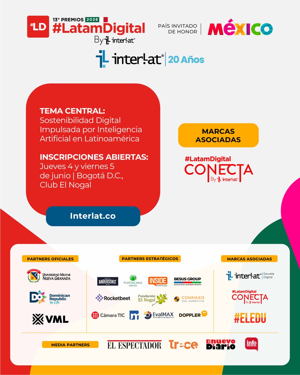 13º Premios #LatamDigital 2026 By Interlat tweet media