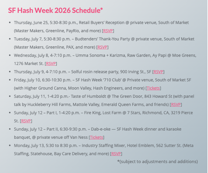 davidrdowns's tweet photo. The third annual, singularly spectacular SF Hash Week, July 7 to 13, serves up the best of the Golden State’s hash culture for locals and tourists from across the country and abroad. https://t.co/Kh6GCURXJb