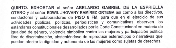 VolcanicasRev's tweet photo. ⚠️ ÚLTIMA HORA | Juzgado obliga al candidato presidencial Abelardo de la Espriella a pedir disculpas públicas por vulnerar los derechos de una periodista al forzarla a ver una foto donde, según él, se le marcaba el miembro. https://t.co/omXIfWYWhz
