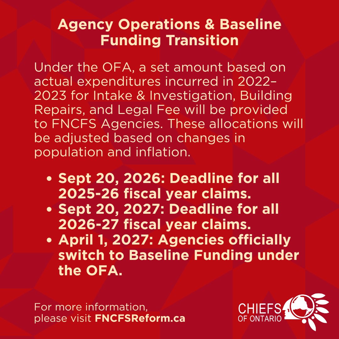 ChiefsofOntario's tweet photo. Stay informed about upcoming deadlines, funding changes, and planning requirements by visiting the FNCFS Reform Implementation page: https://t.co/DNFO4n5gQR https://t.co/o6KpLg2Pm1