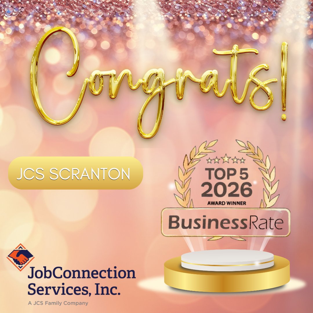 JCSFAMILYINC's tweet photo. JobConnection Services, Inc.  Scranton has also been recognized by BusinessRate as 1 of the top 5 employment agencies in Lackawanna County!

#TopEmploymentAgency #Top5 #BusinessRate #LackawannaCounty #workingforyou #jcsfamilyinc #jobconnectionservices #jcsscranton https://t.co/3QLeVKG2v6