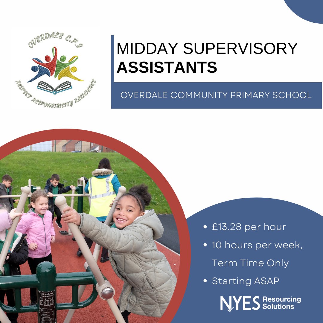NYESResourcing's tweet photo. Thinking about exploring a career working with children? 

Visit: https://t.co/EHz3m5pxm8

#MiddaySupervisor #SchoolJobs #ScarboroughJobs #PartTimeRole #TermTimeOnly #EducationJobs #ChildcareCareers https://t.co/9ZDP9mX5gJ