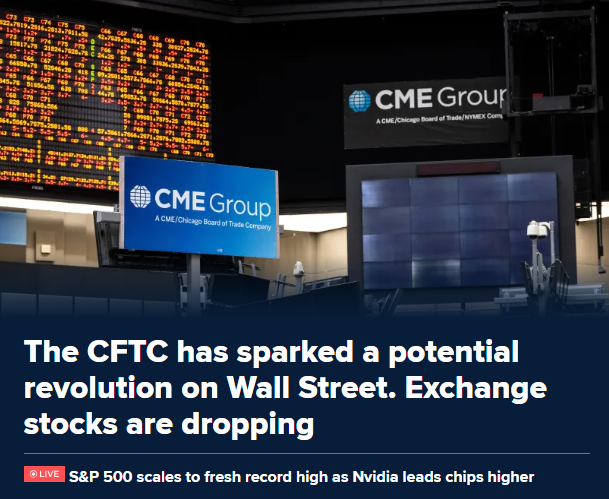 BushwoodCap's tweet photo. If you know Terry Duffy, you know he's not going down without a fight.

$CME down almost 20% in 2 weeks on this news. https://t.co/v63MqnG73r