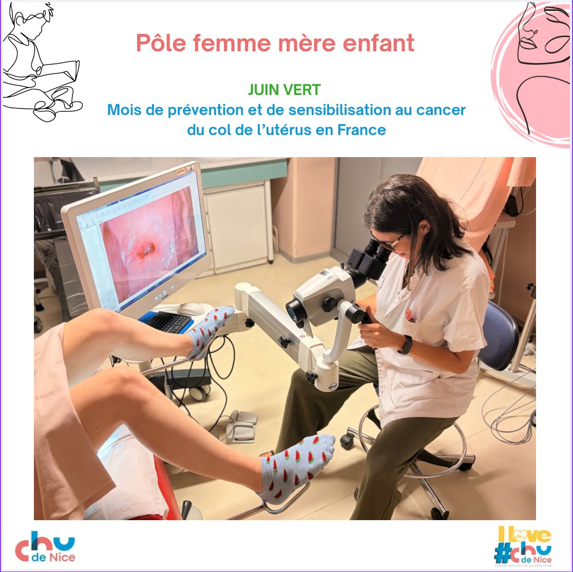 CHUdeNice's tweet photo. 💚JUIN VERT - Mois de prévention et de sensibilisation au cancer du col de l'utérus en #France.

À cette occasion les équipes du CHU de Nice vous rappellent l'importance de Vaccination et du Dépistage contre le HPV (Papillomavirus Humain). https://t.co/2E5ry6jp8x