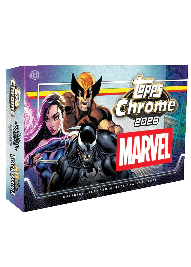 HobbyRecap's tweet photo. 2026 Topps Chrome® Marvel Comics - Hobby Box
$289.99 #ad 

Pre-Order 

➡️https://t.co/1EM6g6ifKr https://t.co/GXzIlXVoY4