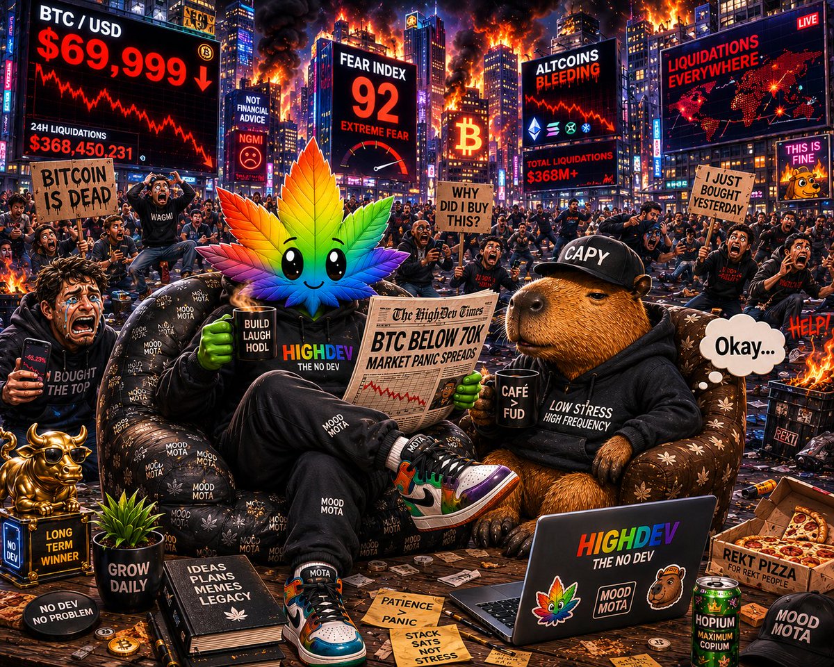 HIGHDEVSOL's tweet photo. Every cycle.

Same panic.

Same headlines.

Same fear.

Different number.

☕🦫🌈

#Bitcoin #BTC #Crypto #HighDev #CAPY #TheNoDev https://t.co/lCekyztQeo