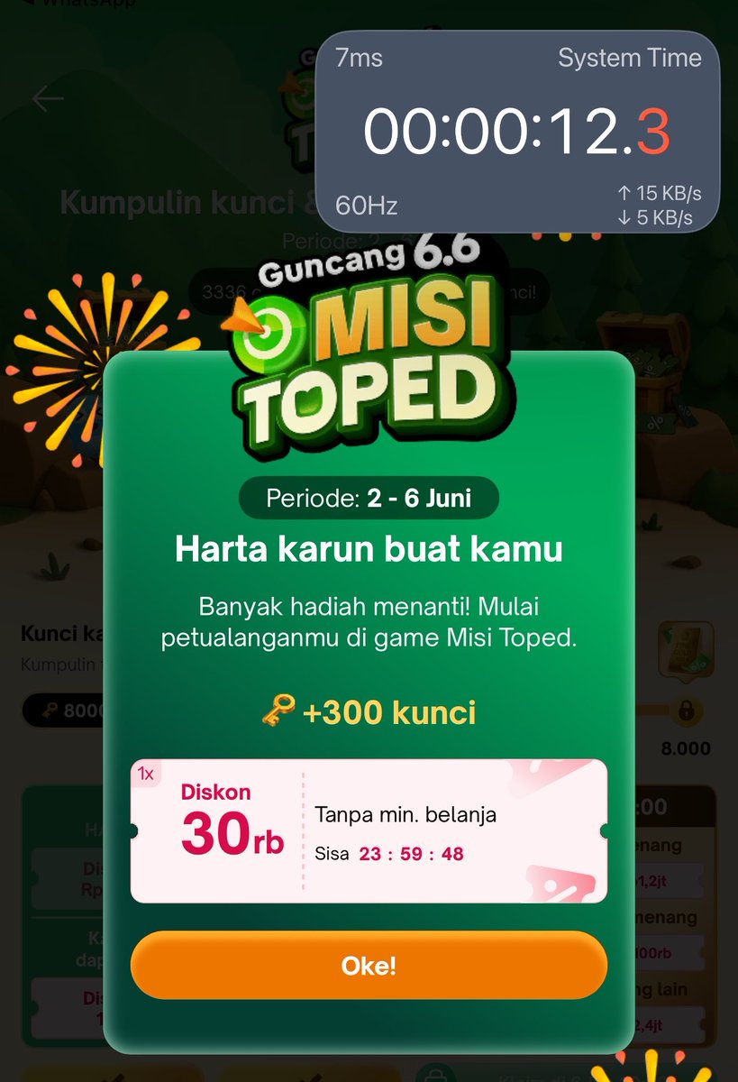 desvivia's tweet photo. @i_m_mortal_ dapet kak im, klik 00 delay ga keluar pop up, klik lagi detik 8nan baru dapet 30k https://t.co/mStWeOI3vB