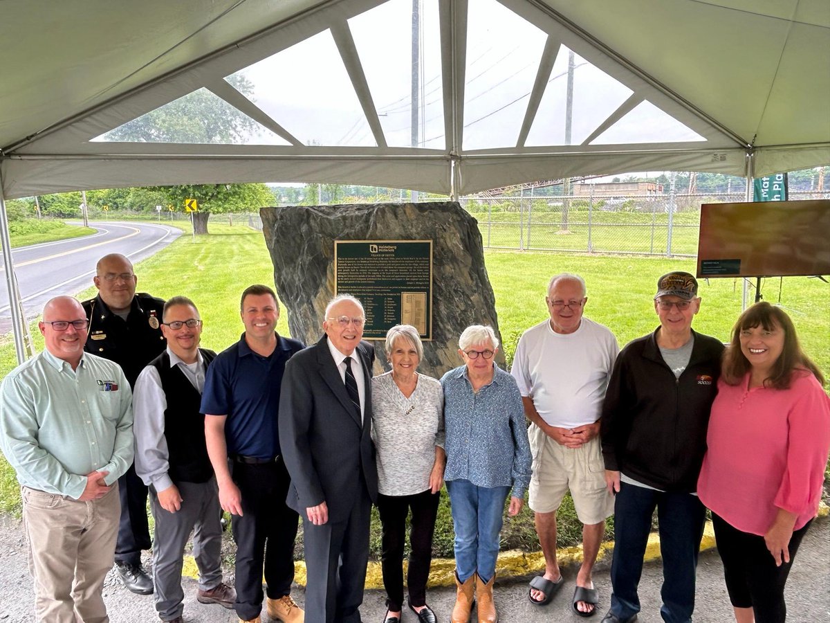 RepMackenzie's tweet photo. Thank you to Heidelberg Materials in Nazareth for inviting us to help commemorate the unveiling of a historical plaque honoring the former village of Dexter. 

The plaque helps preserve the story of the families and workers who helped build this community and ensures their contributions will be remembered for generations to come. Thank you to everyone who helped make this project possible and preserve this important piece of local history.