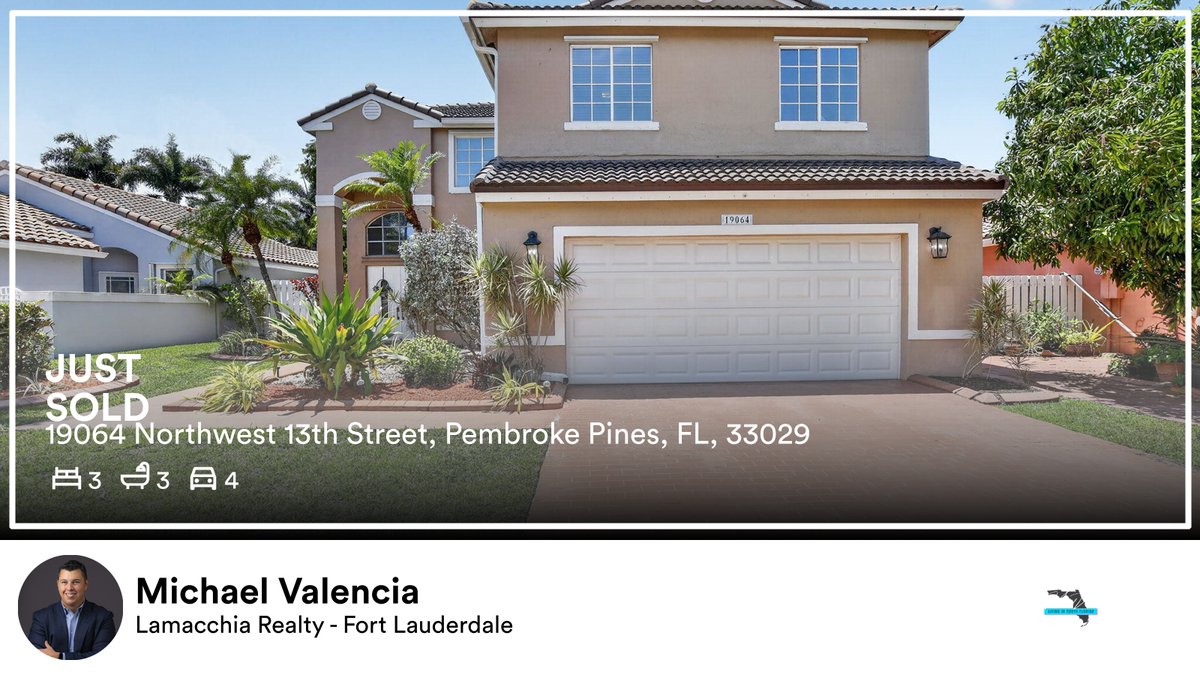 MikeRealtorGuy's tweet photo. 🛌 3 🛀 3 🚘 4
📍 19064 Northwest 13th Street, Pembroke Pines, FL, 33029

My latest sale on RateMyAgent.
(FL) SL3337780
https://t.co/tsocafm0CQ
https://t.co/IcpdGQ4z09

...
#ratemyagent #realestate
https://t.co/pz9oPBWrmz https://t.co/XYUCd7b0Ie