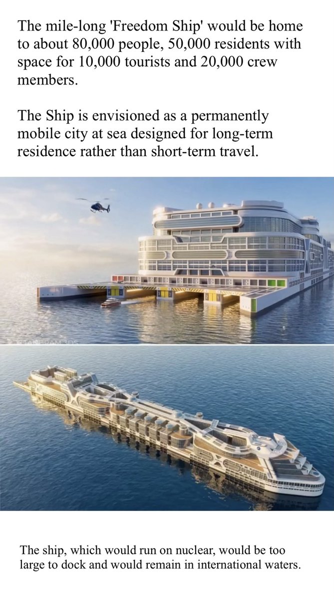 de_ron's tweet photo. A Floating City 🏙️ #FreedomShip https://t.co/4Rd1Q3pg0k