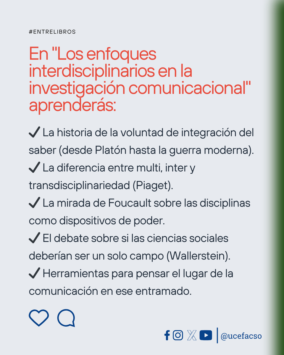 ucefacso's tweet photo. 📚 Hoy recuperamos un trabajo fundamental para pensar la investigación en comunicación: “Los enfoques interdisciplinarios en la investigación comunicacional” de Elizabeth Martínez de Aguirre. https://t.co/fTUgscDfTW