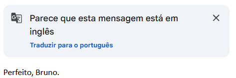 blteixeira's tweet photo. Perfeito, Google. https://t.co/9G8yyQ606R
