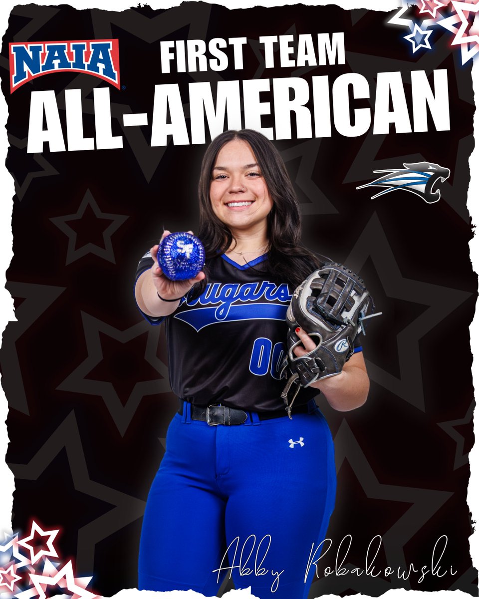 sfcougars's tweet photo. SOFT🥎: All-American!🇺🇸 Congratulations to Abby Robakowski on being named an NAIA First Team All-American!

📝: https://t.co/rX4kUiJIyt

#GoCougs🐾 https://t.co/r5y7OfJTf4
