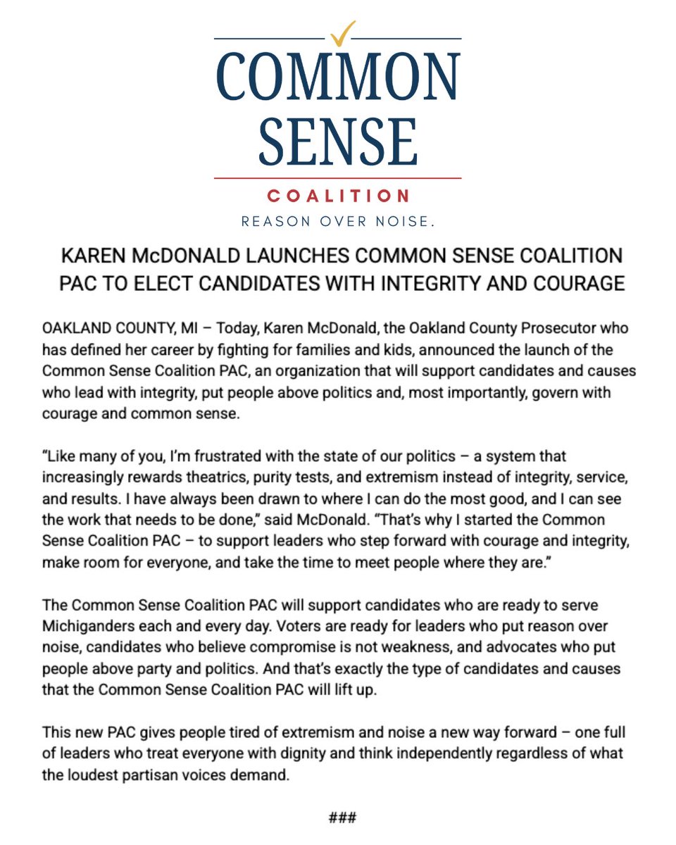 KarenMcDonaldMI's tweet photo. Tired of the noise? So am I.

Here’s what I’m doing about it: https://t.co/0team1Daw1