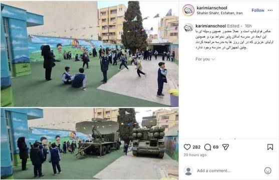 Haj_Mammad_'s tweet photo. حرامی ها از همان روزی که این تصویر جعلی را منتشر کردند برای هدف قرار دادن مدرسه میناب نقشه داشتند. https://t.co/erBjt9kkHV