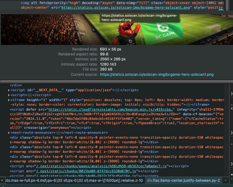 bullpsyxdev's tweet photo. SOLSCAN JUST ADDED A NEW MASCOT TO THE SITE NAME IS IN INSPECT ELEMENT
https://t.co/TA6JB8WQmK https://t.co/DvjJn2w9nx